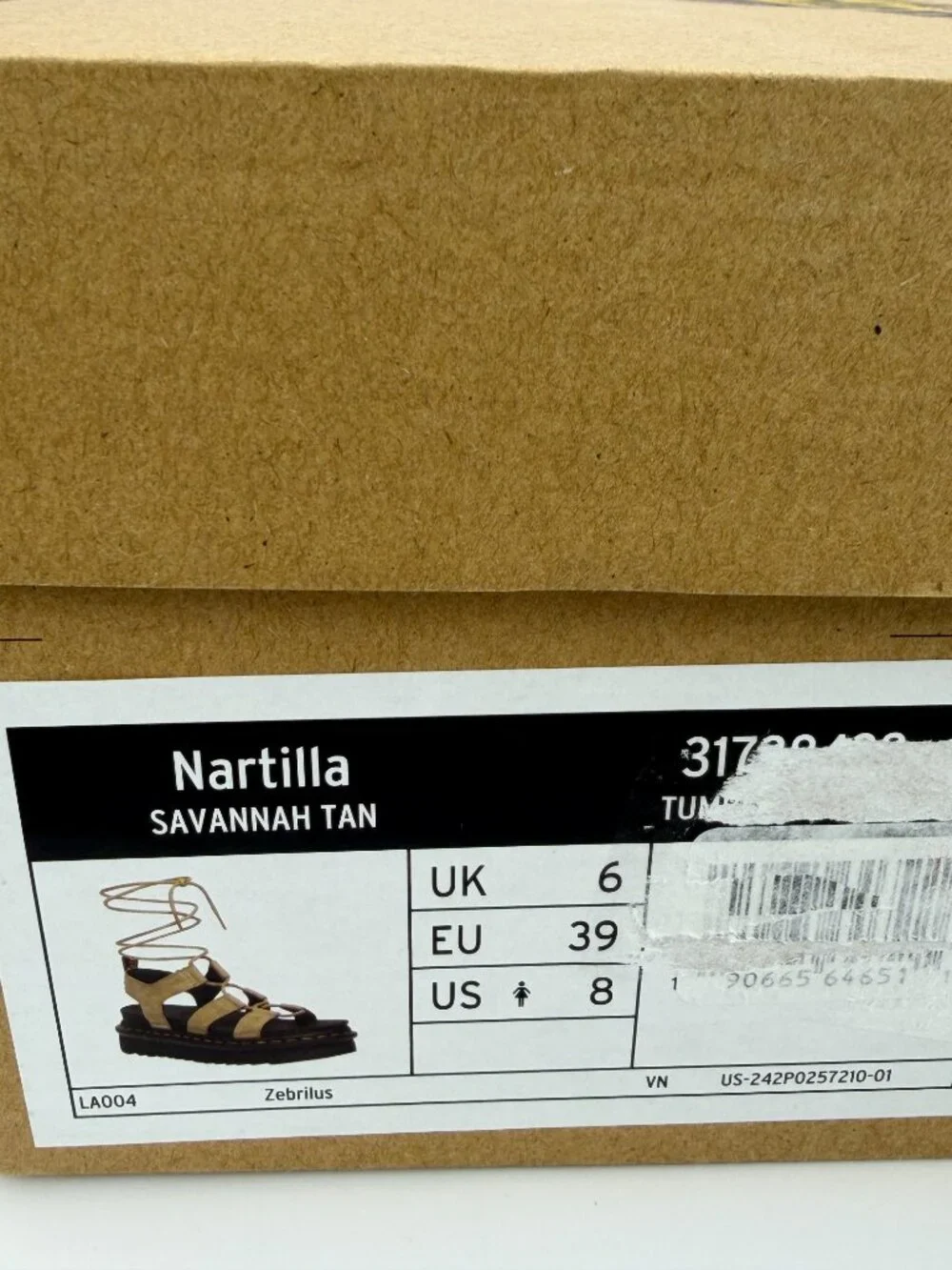 Dr. Martens Nartilla Women's Savannah Tan Suede Lace-Up Gladiator Sandals US 8 M